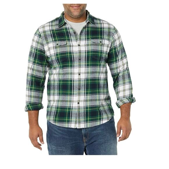 Amazon Essentials Men's Slim-Fit Long-Sleeve Two-Pocket Flannel Shirt Large‎ - Picture 3 of 4